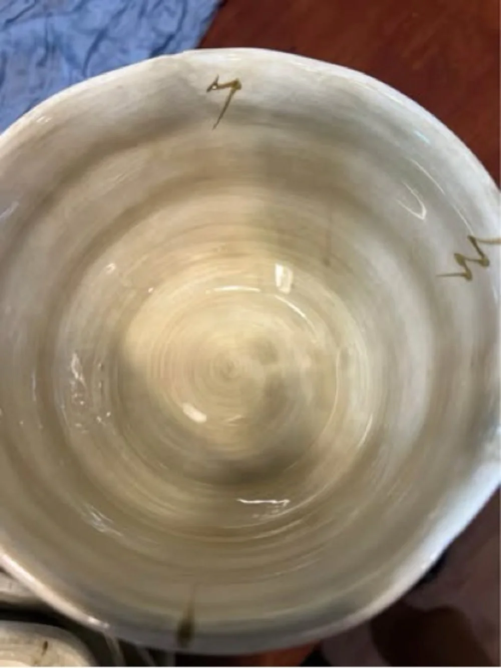 Cabernet Ceramic Dish in Cream and Light Blue